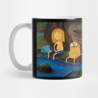 Finn and Jake - Moody Rainy Day Adventure Time Art Mug